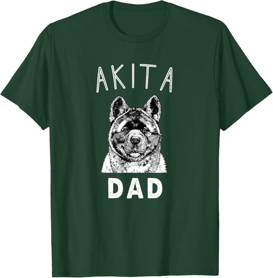 Akita Dad American Akita Inu Dog Papa Men Women Girls Kids T-Shirt - T-Shirt | Forest