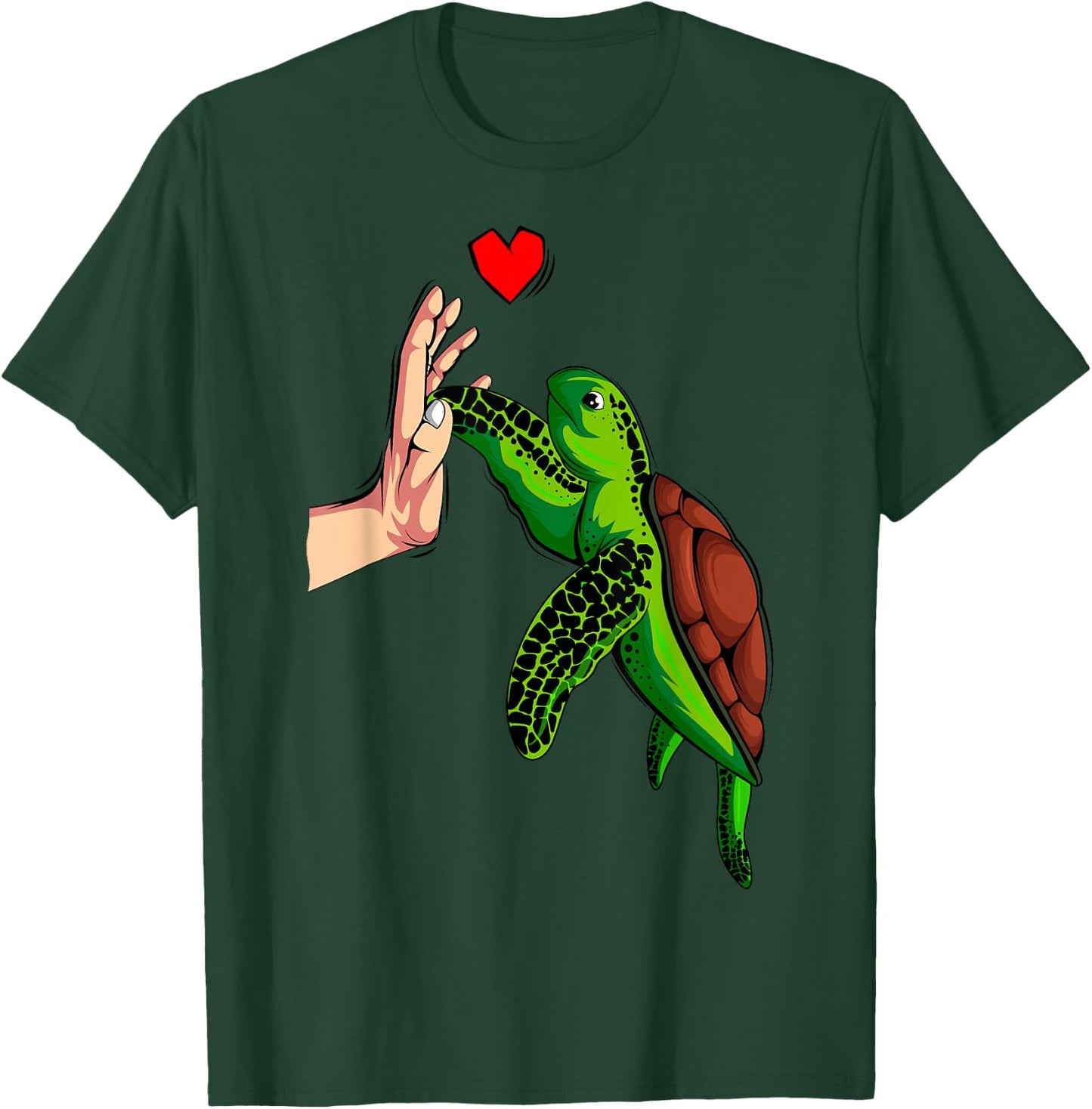 Turtles Love Children Girls Ladies Turtle T-Shirt - T-Shirt | Forest