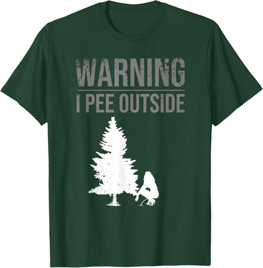 Funny I Pee Outside Gift Camping Girls Teens Kids Camper T-Shirt - T-Shirt | Forest
