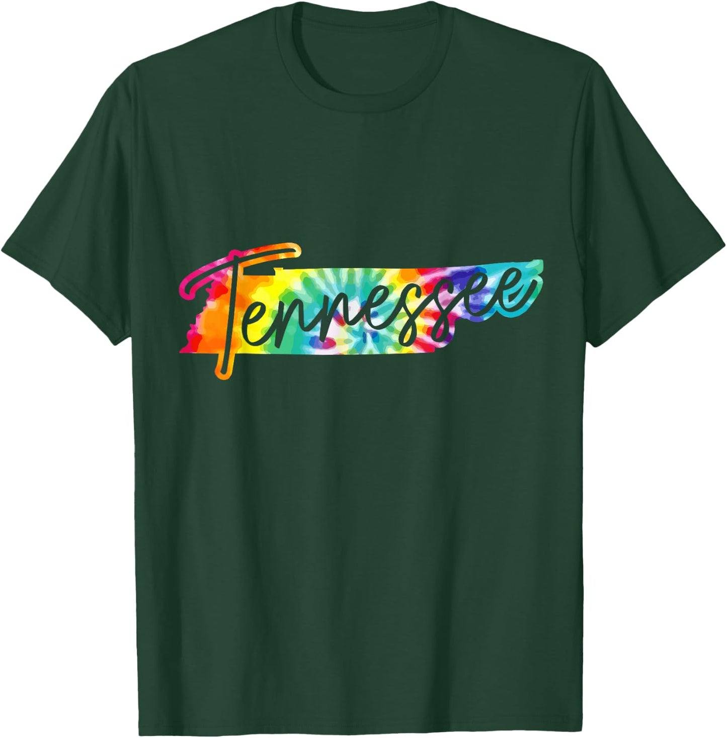 Tennessee Tie Dye State Map Pride Nashville Vintage Retro T-Shirt - T-Shirt | Forest