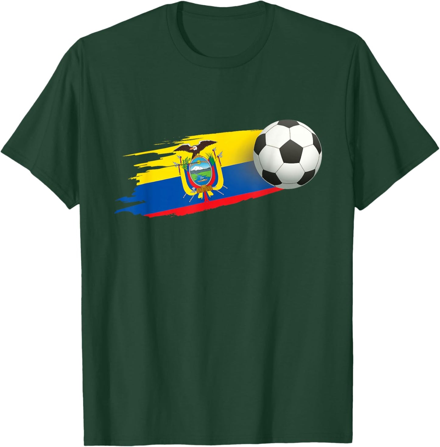 Ecuador Flag Jersey - Soccer Ball Football T-Shirt - T-Shirt | Forest