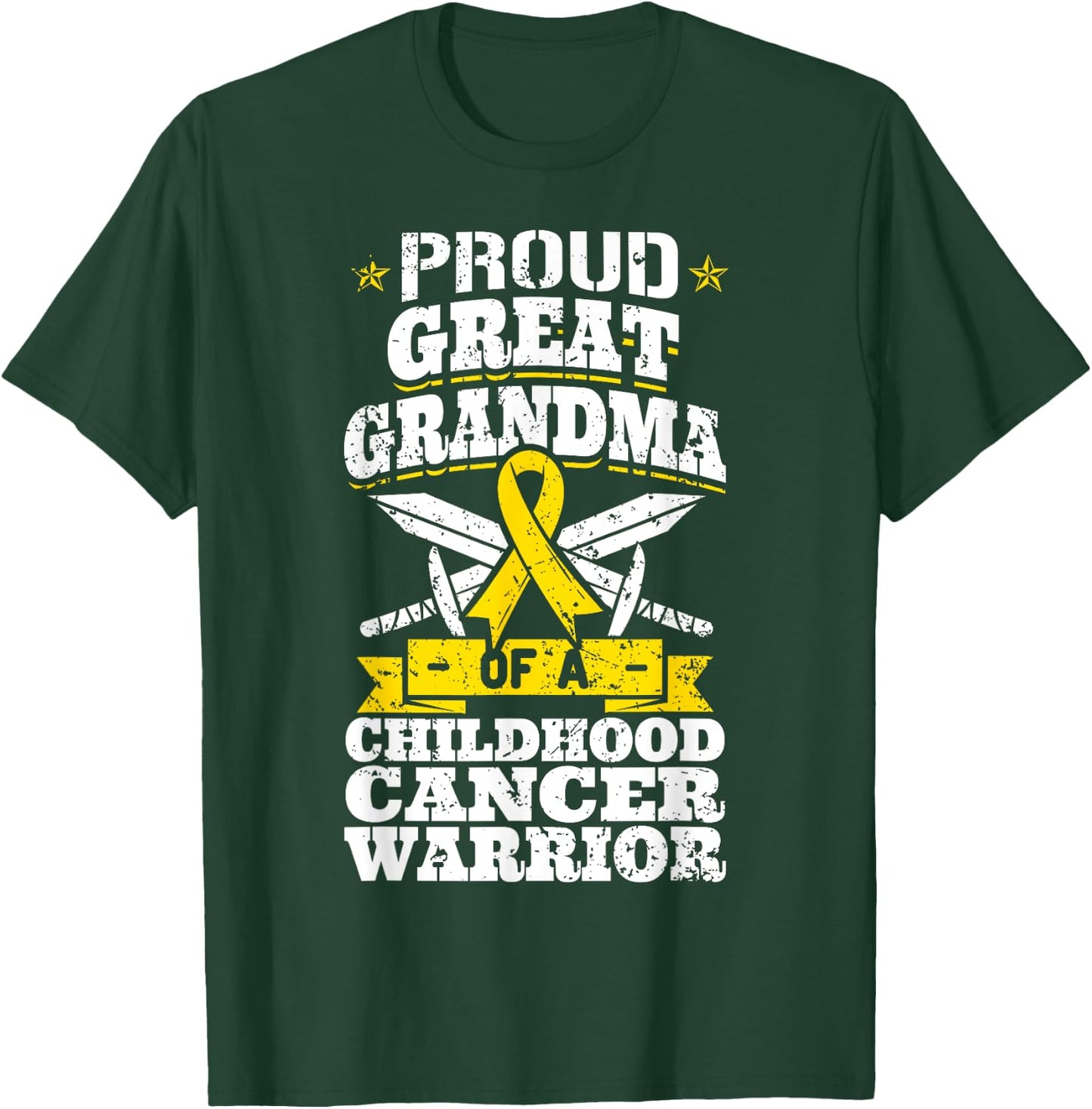 Proud Great Grandma Of A Childhood Cancer Warrior Awareness T-Shirt - T-Shirt | Forest
