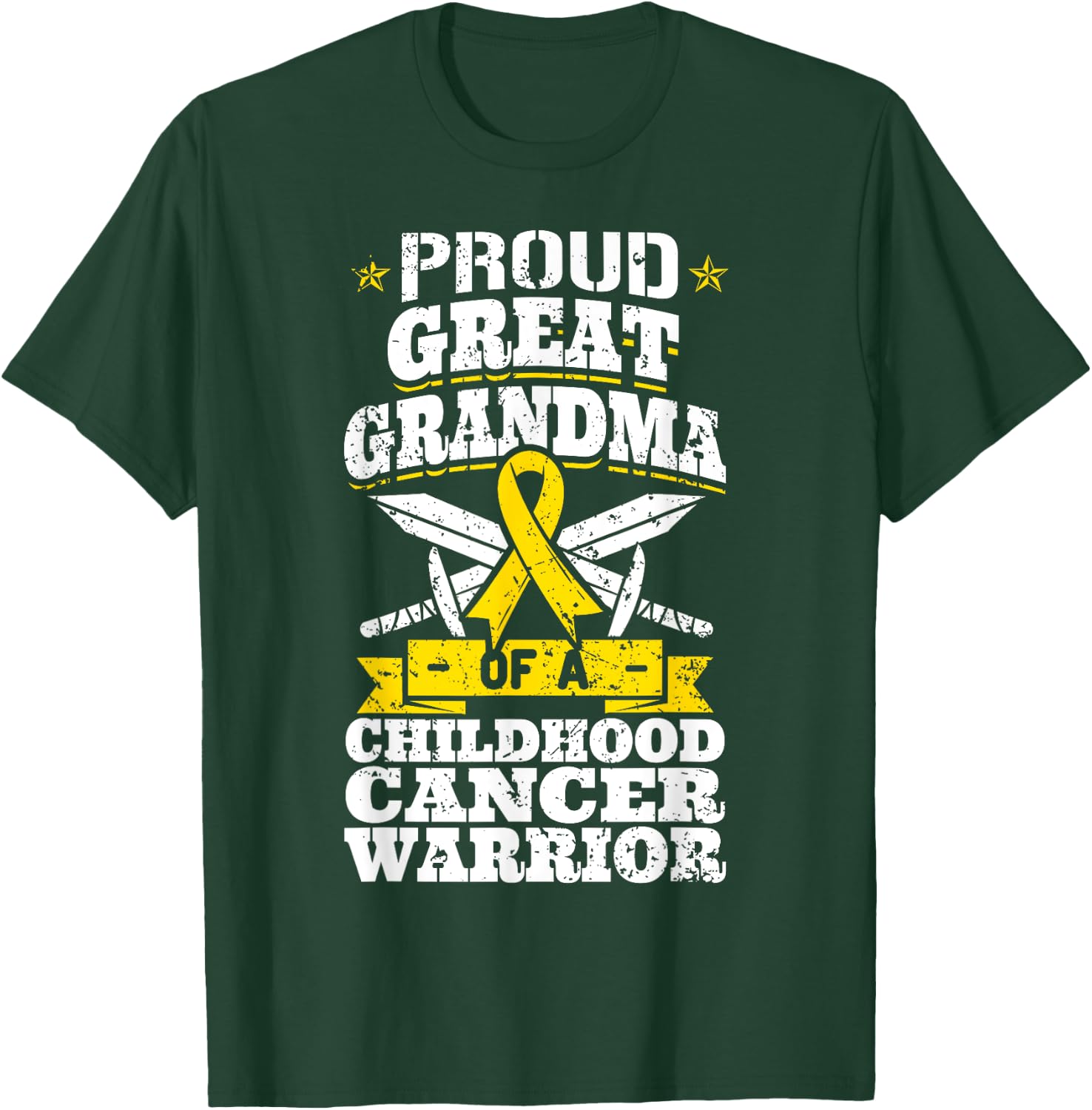 Proud Great Grandma Of A Childhood Cancer Warrior Awareness T-Shirt - T-Shirt | Forest