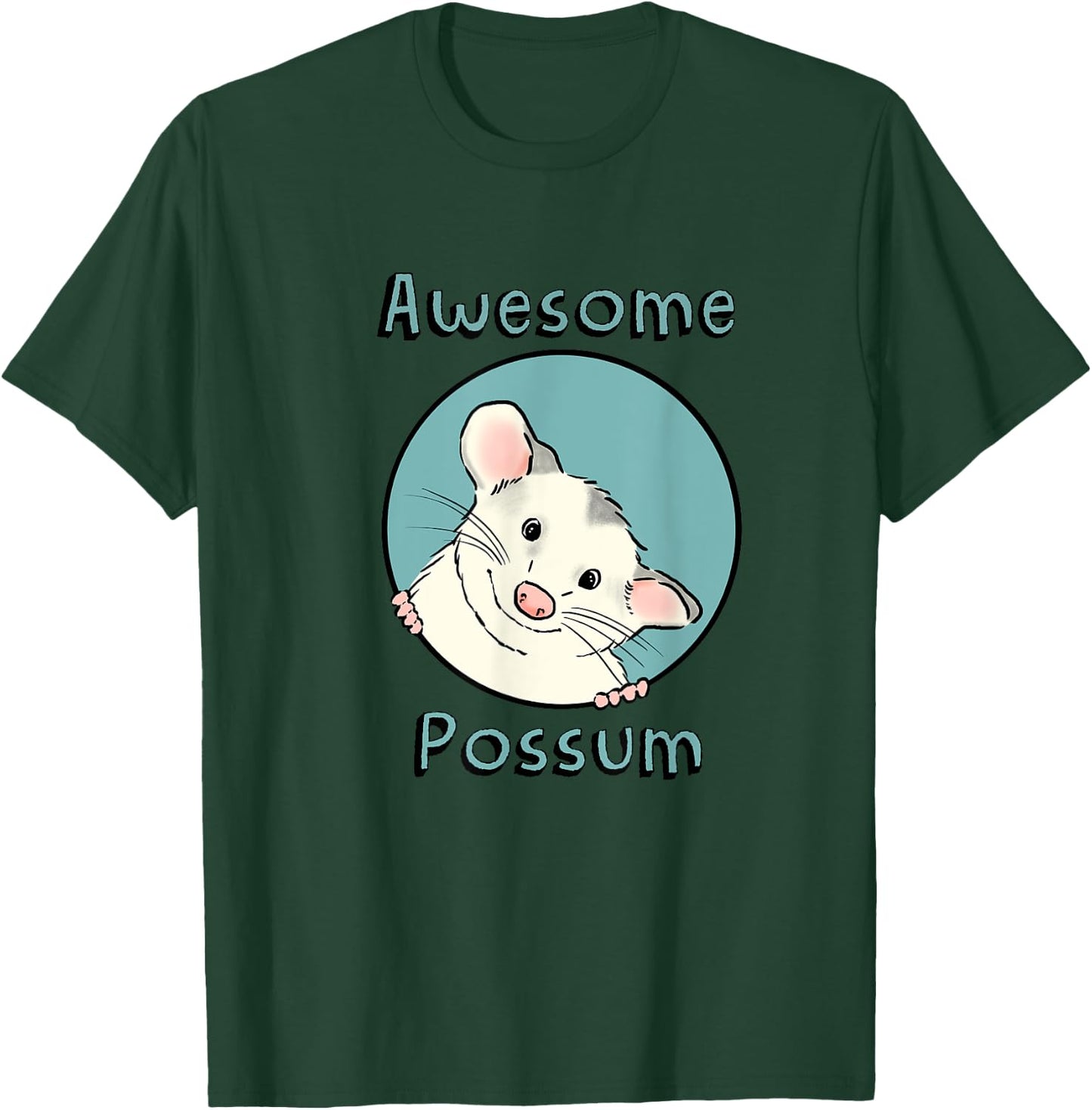 Awesome Possum, Cute Possum, Funny Possum, Opossum Lover T-Shirt - T-Shirt | Forest