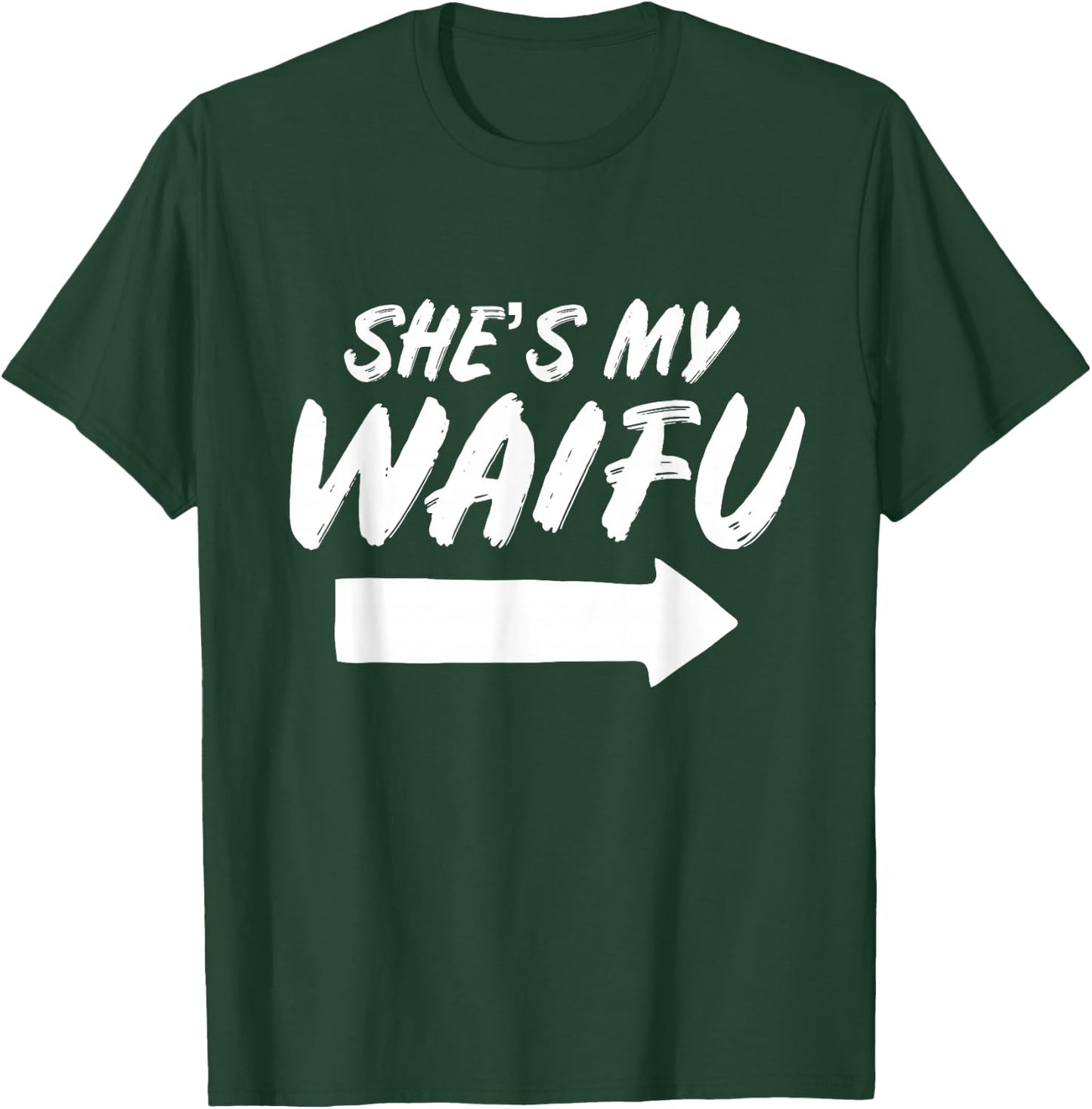 Matching Couples Anime Boyfriend She's My Waifu Shirt T-Shirt - T-Shirt | Forest