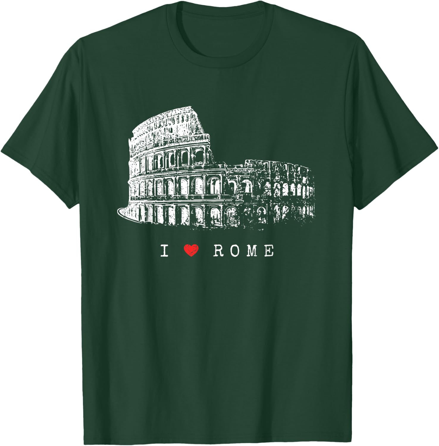Rome Colosseum Vintage Skyline Italy Fan I Love Roma T-Shirt - T-Shirt | Forest