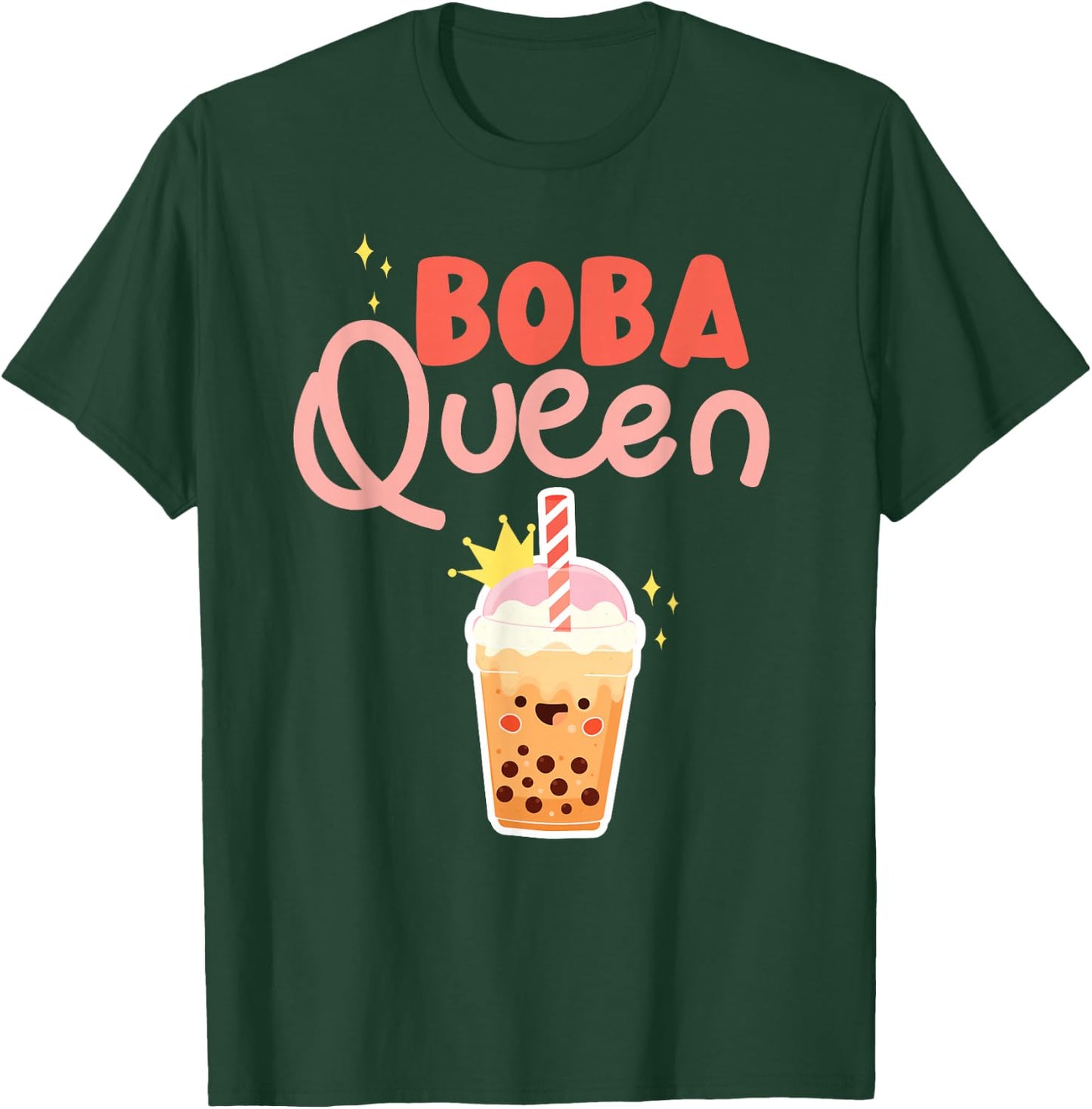 Bubble Boba Queen Tea T-Shirt - T-Shirt | Forest