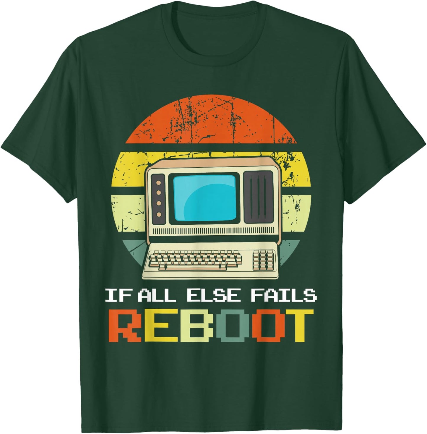 Computer Guy/Girl Reboot funny ,Retro, IT GUY T-Shirt - T-Shirt | Forest