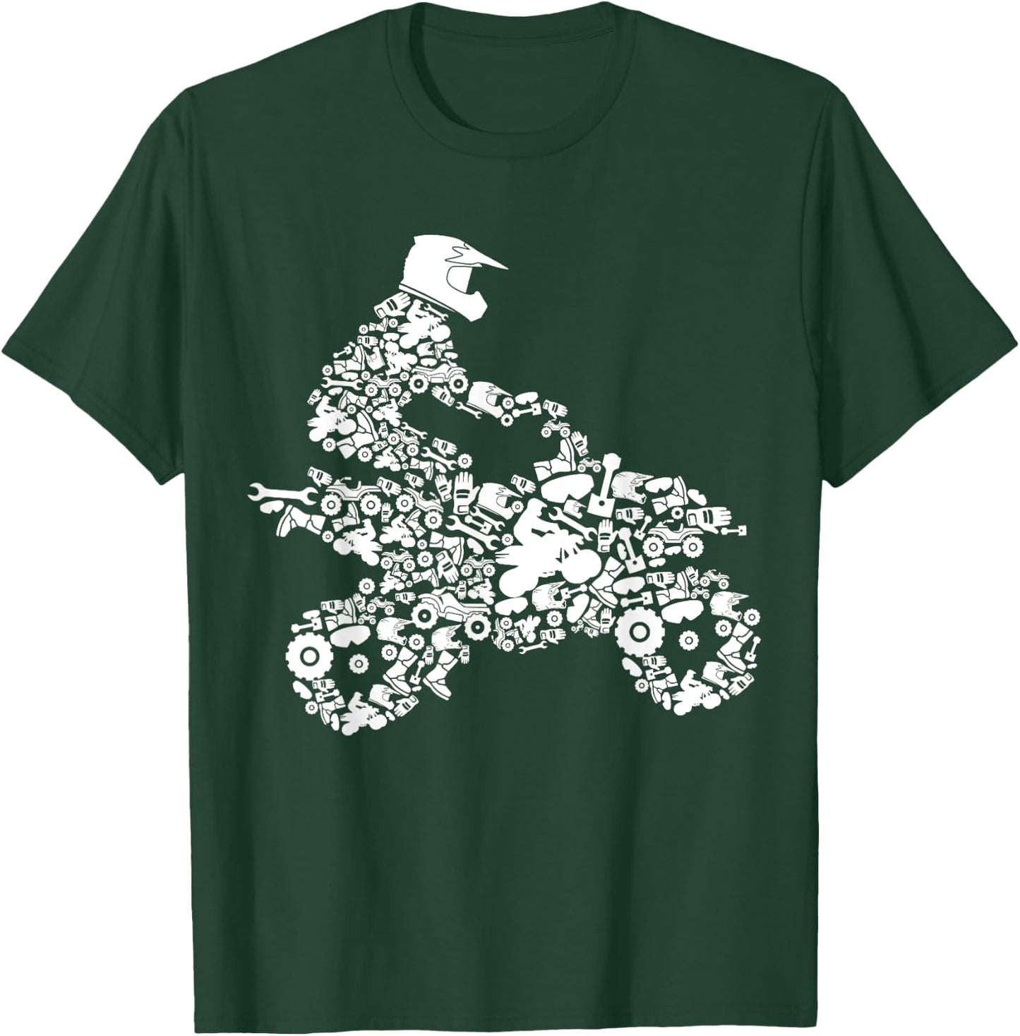 Quad Biker ATV 4 Wheeler Funny Quad Men Boys T-Shirt - T-Shirt | Forest