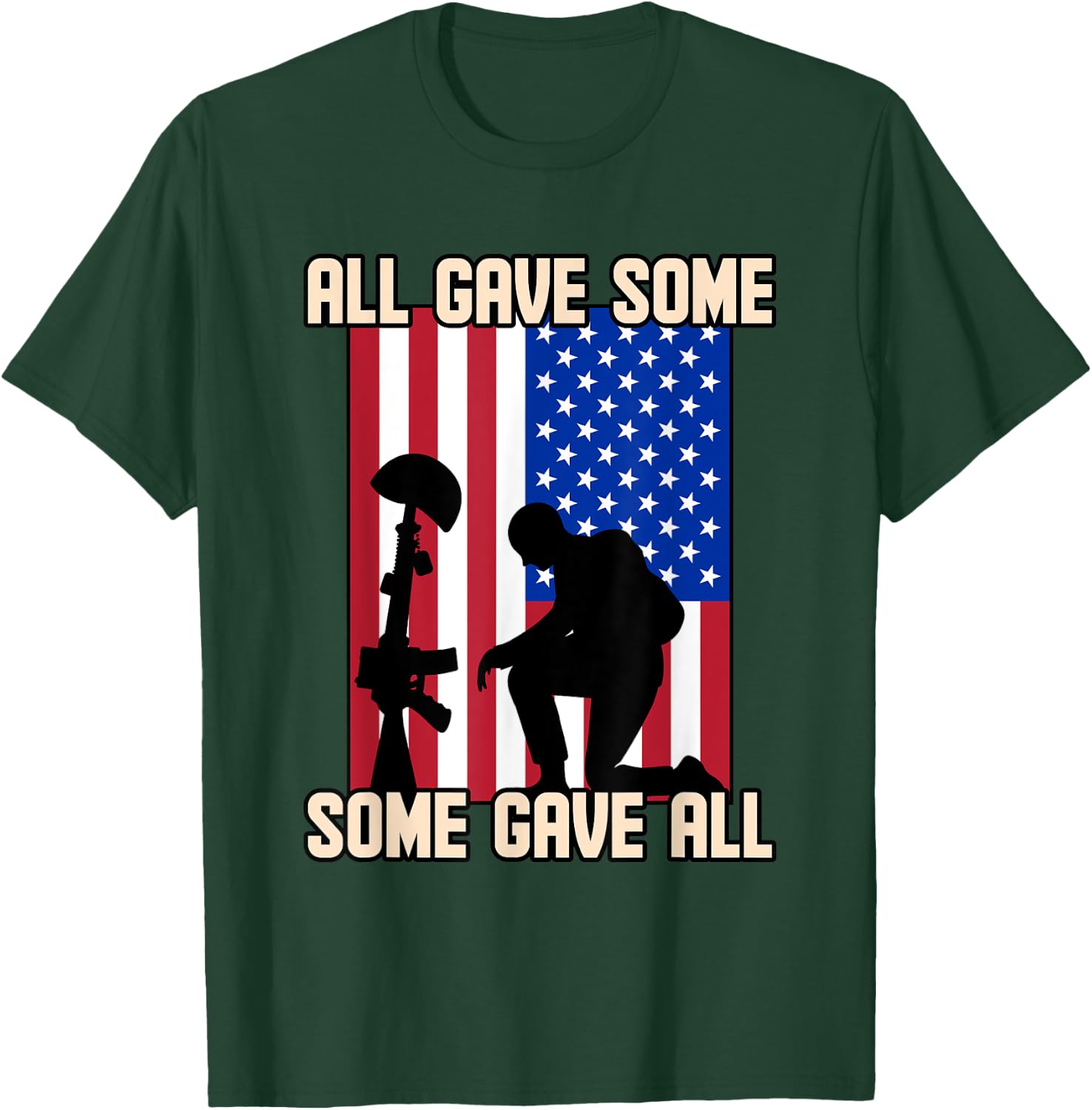 All Gave Some USA Flag Some Gave All Memorial Day Graphic Women Kids Men T-Shirt - T-Shirt | Forest