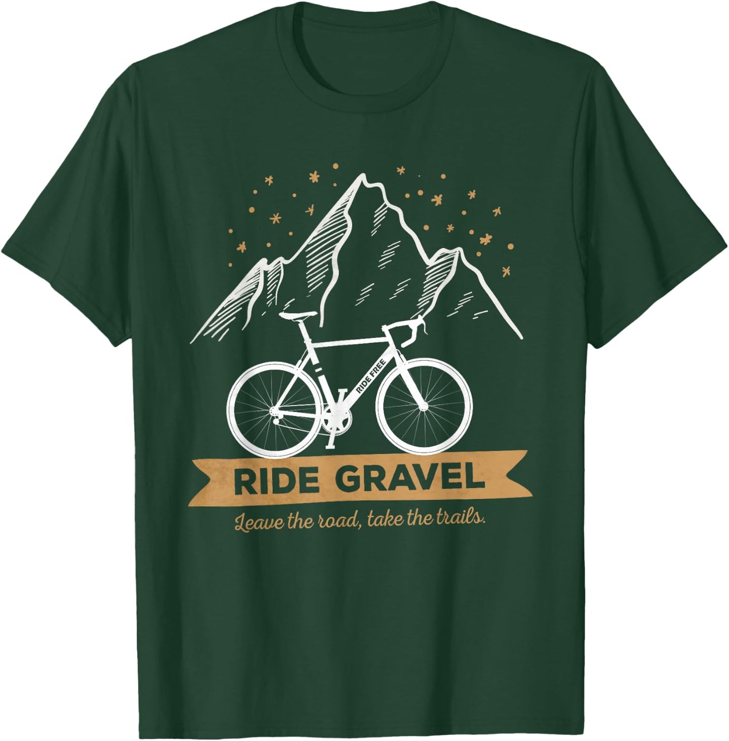 Gravel Bike Leave The Roads Take The Trail for Bikepacking T-Shirt - T-Shirt | Forest