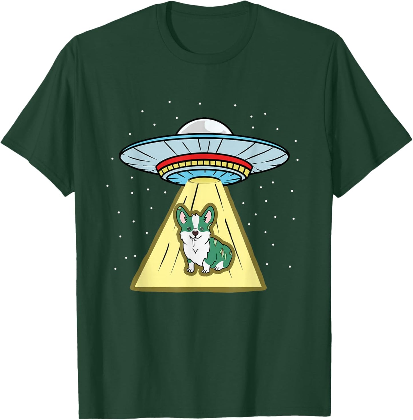 Corgi Zombie Ufo Abduction T-Shirt - T-Shirt | Forest
