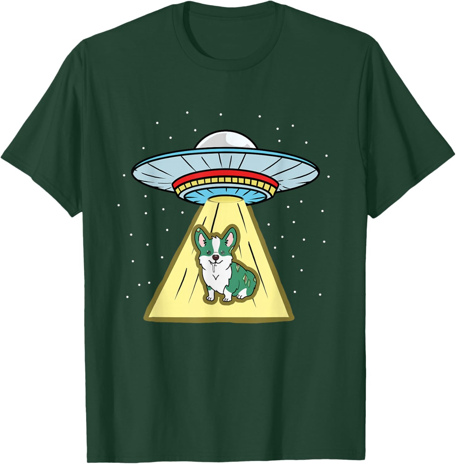 Corgi Zombie Ufo Abduction T-Shirt - T-Shirt | Forest