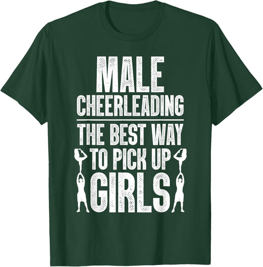 Funny Cheerleading Cheer Art For Boys Teens Kids Cheerleader T-Shirt - T-Shirt | Forest