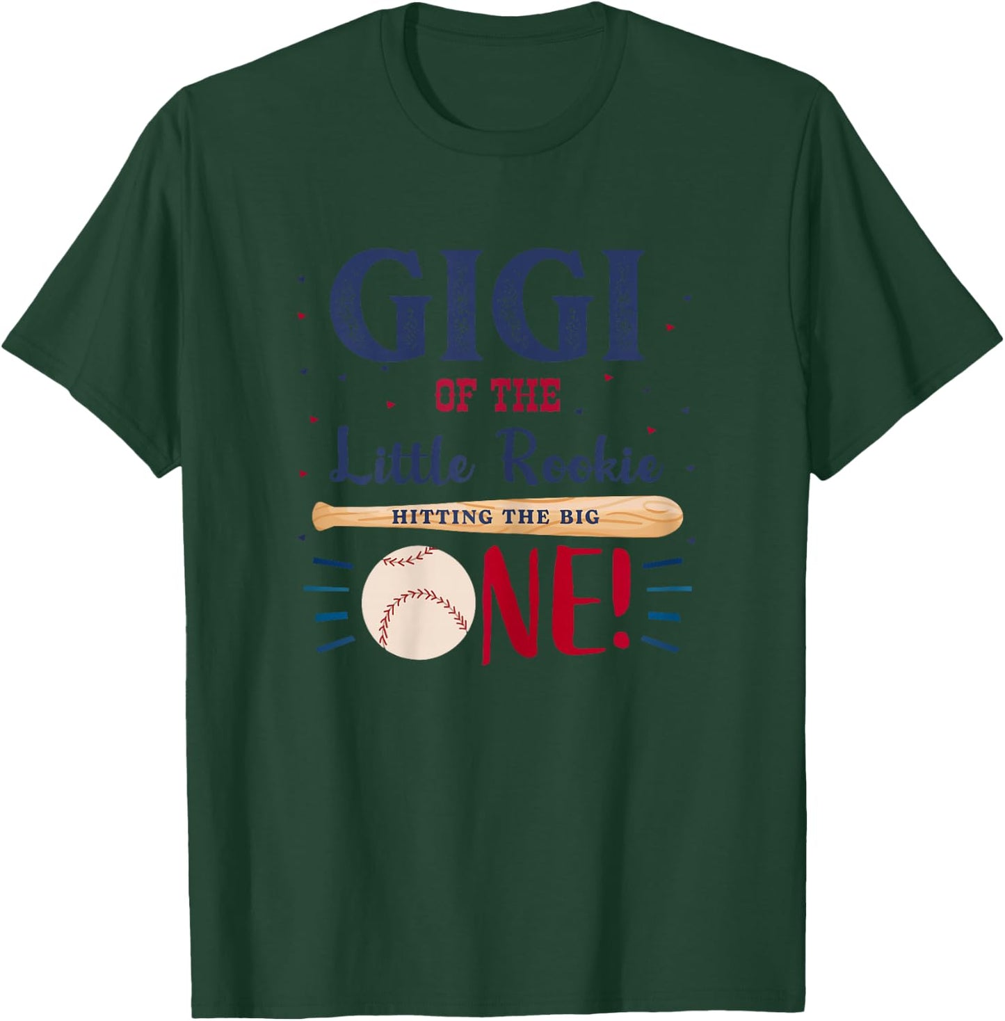 Gigi First Birthday Little Rookie Baseball The Big One T-Shirt - T-Shirt | Forest