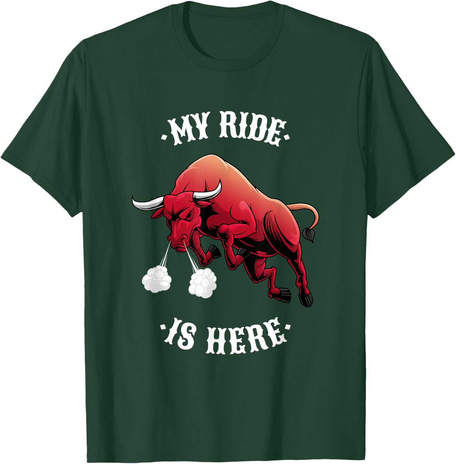 Funny Rodeo Bull Riding Cowboy Men Women Boys Girls Kids T-Shirt - T-Shirt | Forest