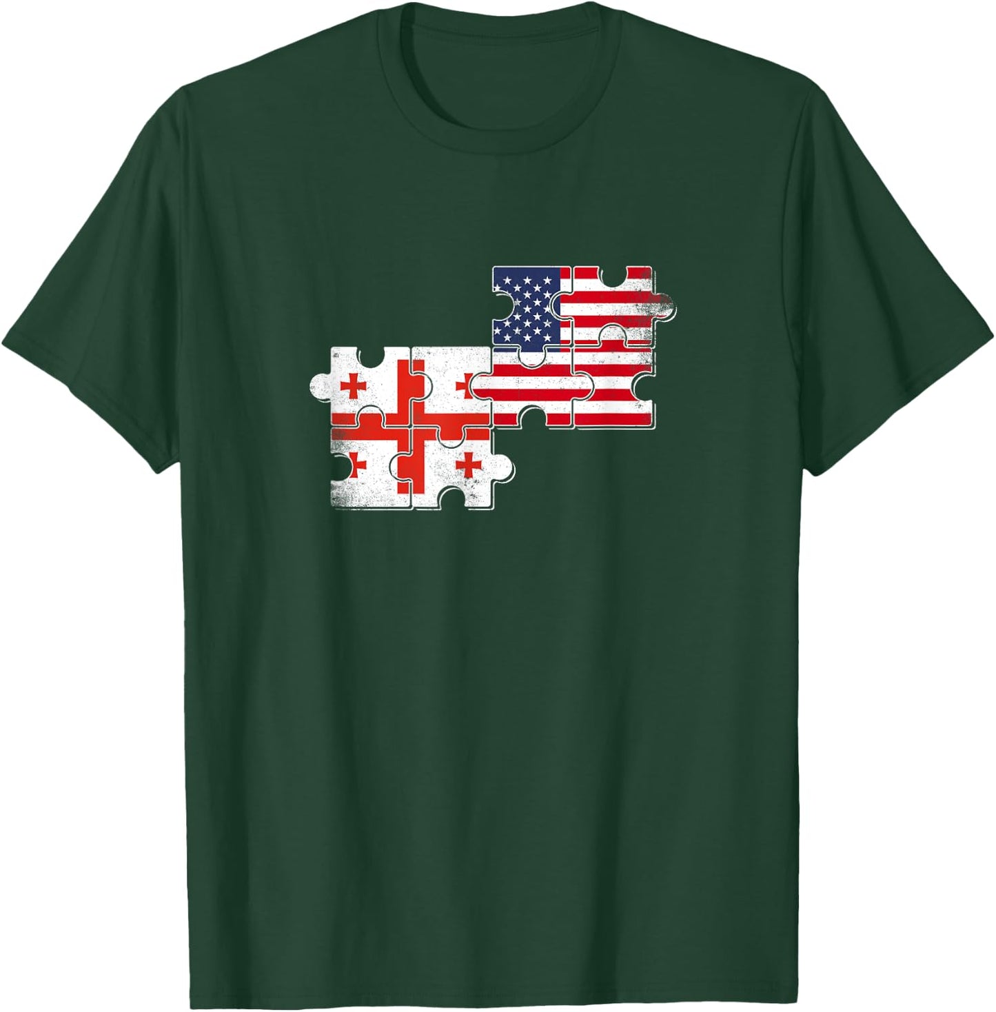 Georgia USA Vintage Flag Georgian American T-Shirt - T-Shirt | Forest