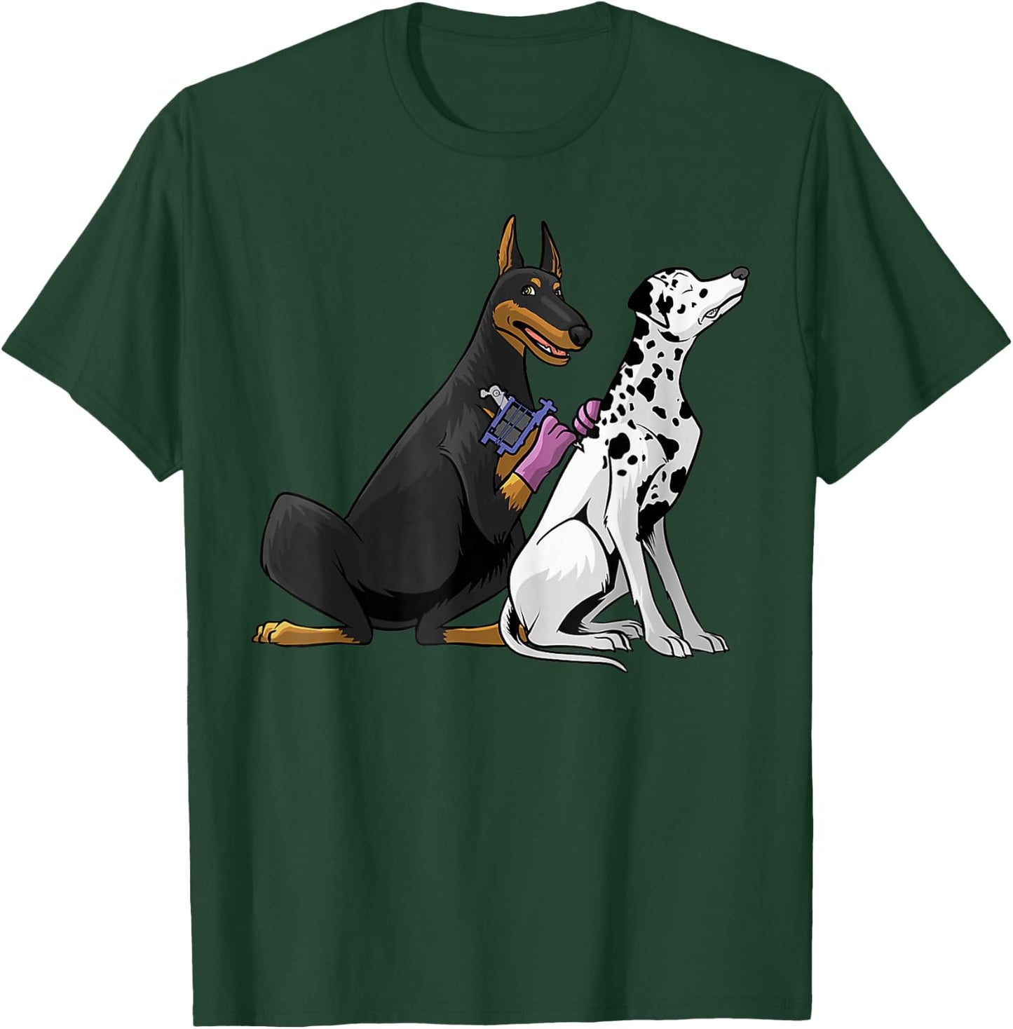 Dalmatian Doberman Dog Cool Tattoo Artist Gifts Tattooist T-Shirt - T-Shirt | Forest
