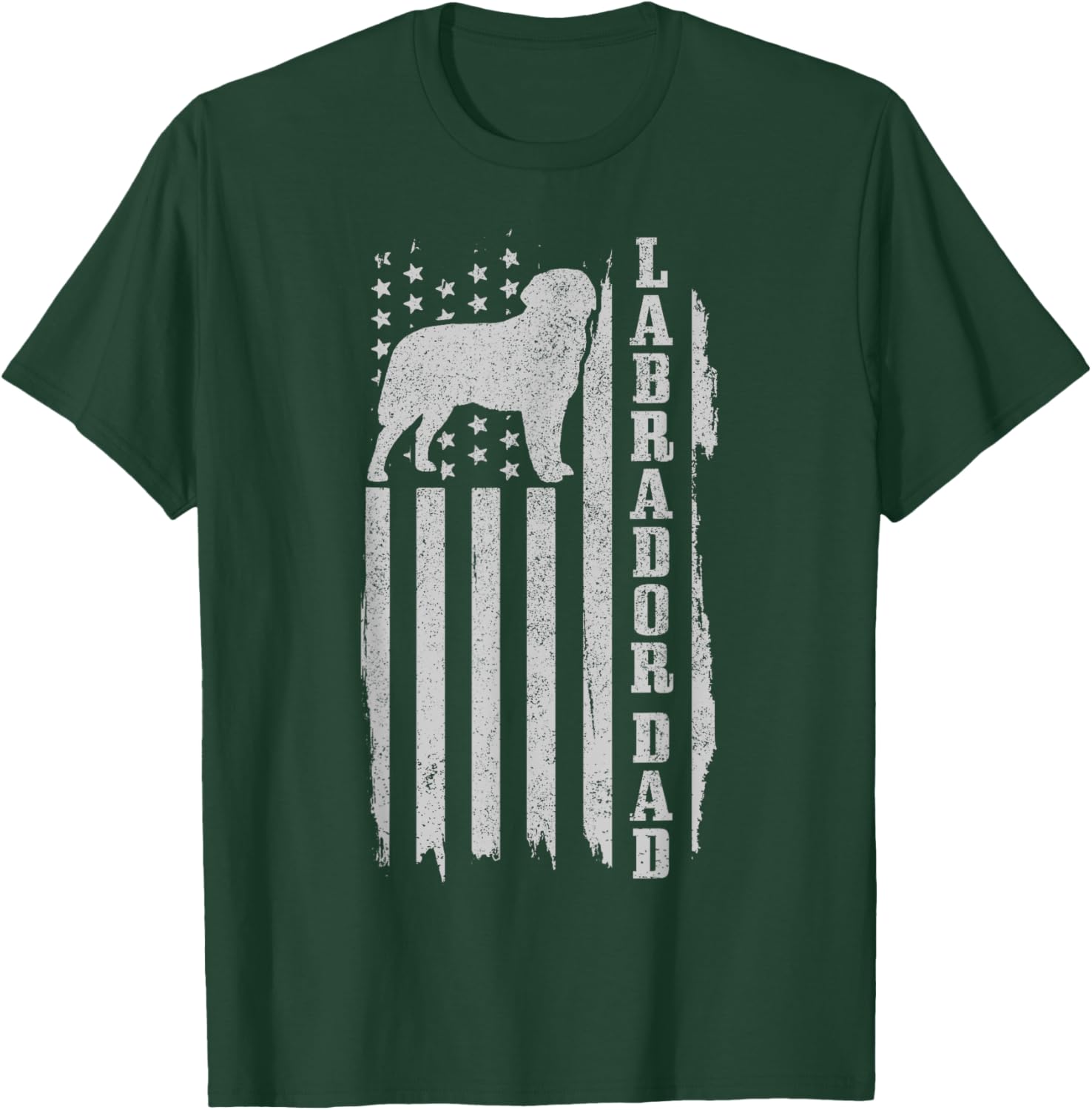 Labrador Dad Vintage American Flag T-Shirt - T-Shirt | Forest