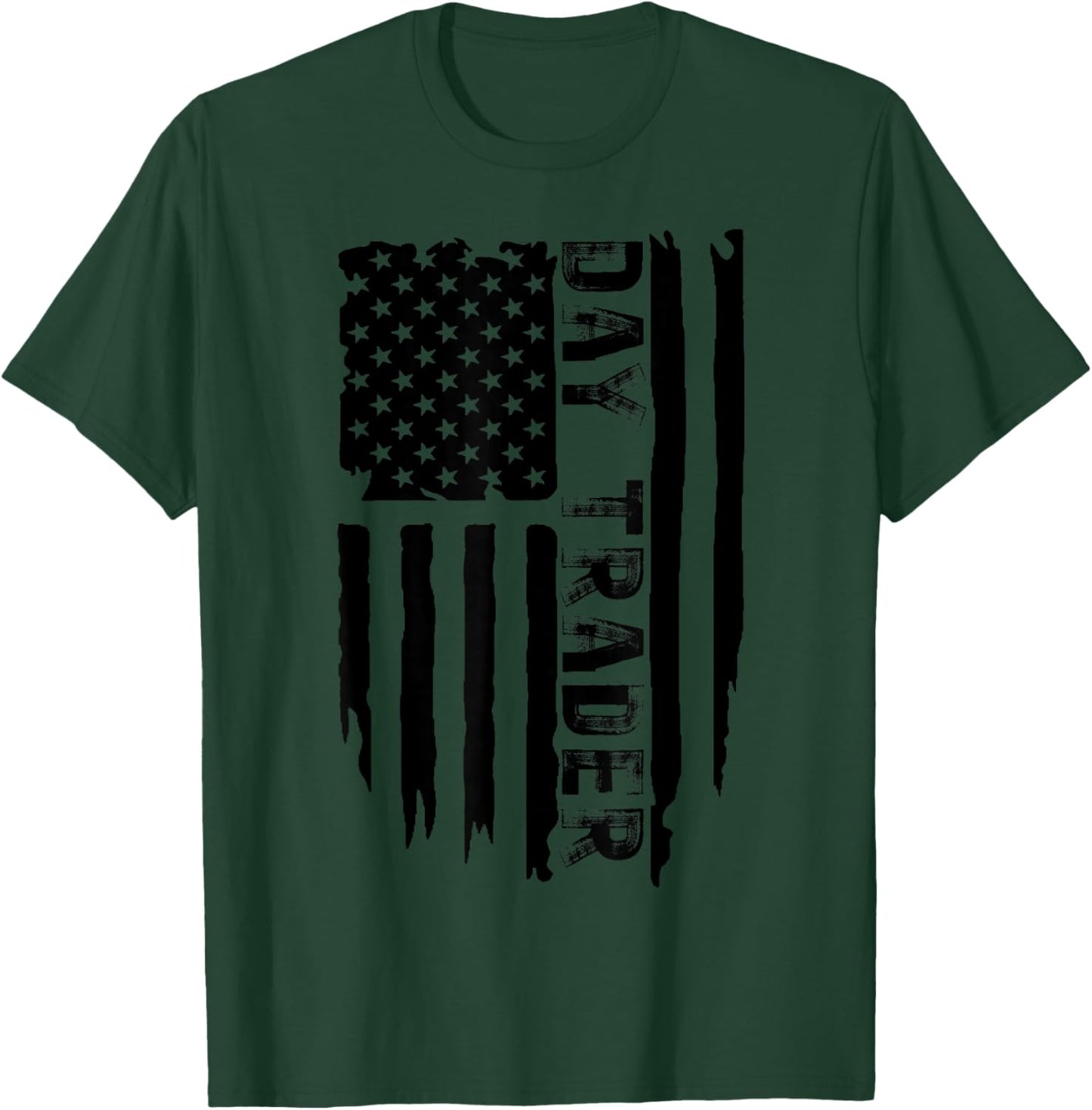 Distressed US Flag Day Trader T-Shirt - T-Shirt | Forest