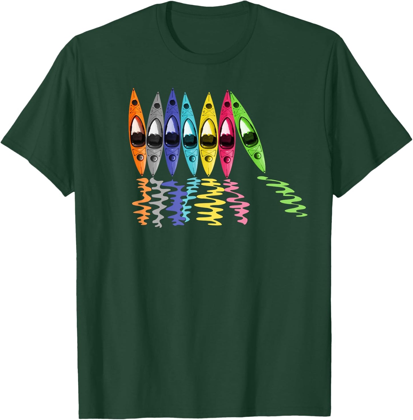 Colorful Kayaks Outdoor Adventure kayaking boating T-Shirt - T-Shirt | Forest