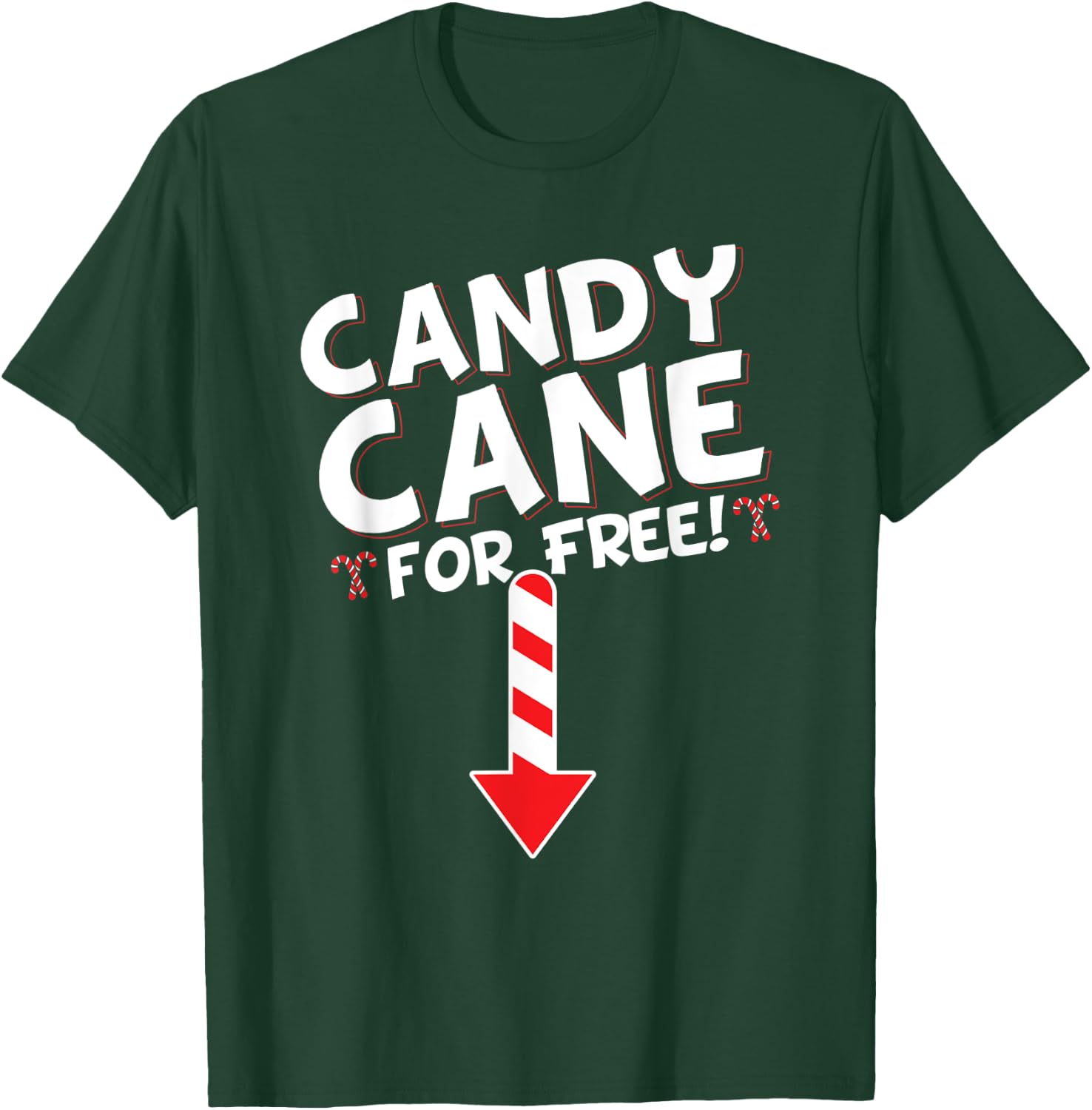 Inappropriate Candy Cane Adult Humor Christmas T-Shirt - T-Shirt | Forest