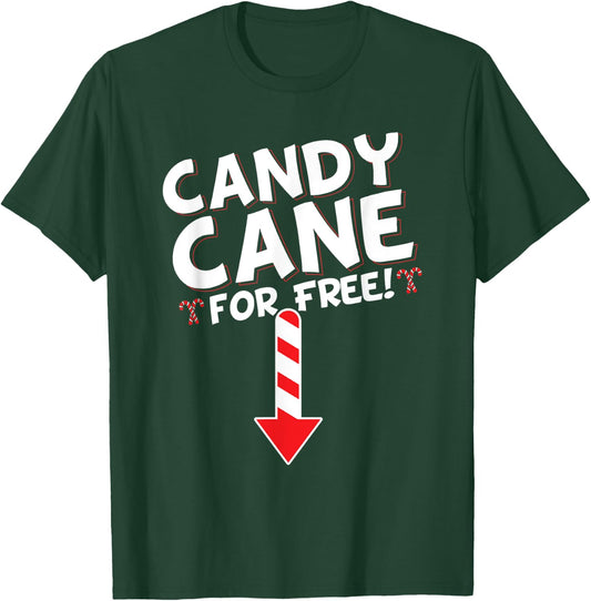 Inappropriate Candy Cane Adult Humor Christmas T-Shirt - T-Shirt | Forest