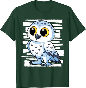 White Snow Owl I Kingfisher I Kids Snow Owl T-Shirt - T-Shirt | Forest