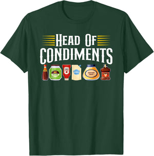 Head Of Condiments Barbecue Grill BBQ Party Meat Cooking T-Shirt - T-Shirt | Forest