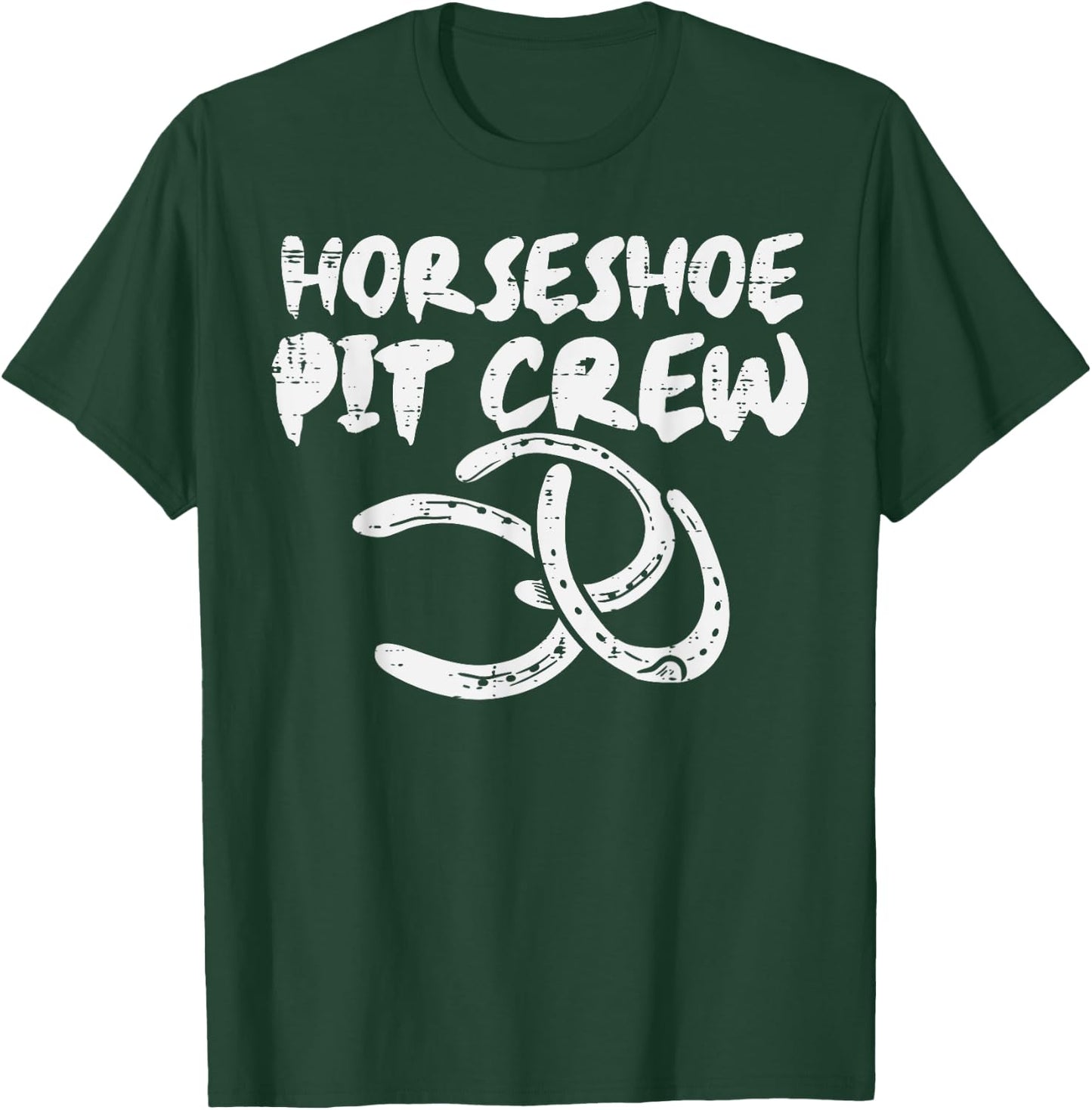 Horseshoe Pit Crew Funny Horse Shoe Pitching Men Women Kids T-Shirt - T-Shirt | Forest