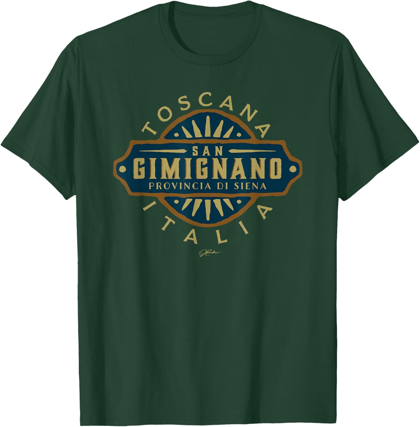 JCombs: San Gimignano, Tuscany, Italy, Retro T-Shirt - T-Shirt | Forest