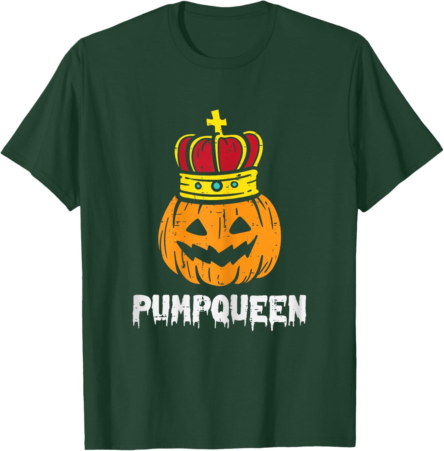 Pumpqueen Pumpkin Matching Halloween Couples Women Him Her T-Shirt - T-Shirt | Forest