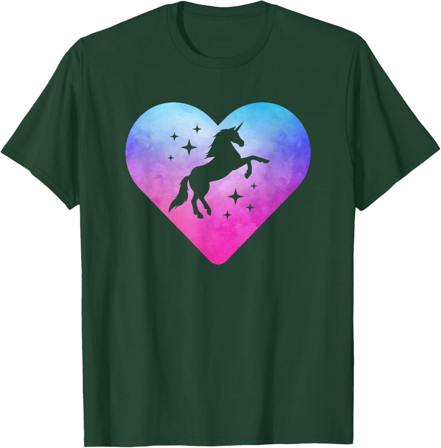 Women or Girls Cute Unicorn T-Shirt - T-Shirt | Forest