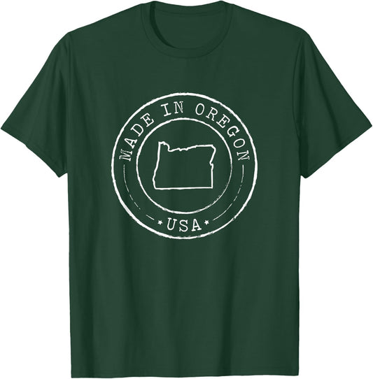 Made in Oregon Shirt State Pride OR Vintage Gift T-Shirt - T-Shirt | Forest