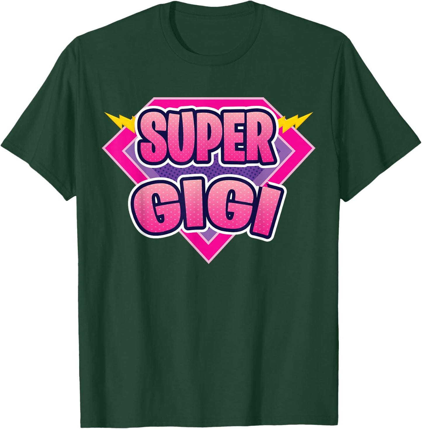 Super Gigi Superhero Grandmother Comic Book Funny Matching T-Shirt - T-Shirt | Forest
