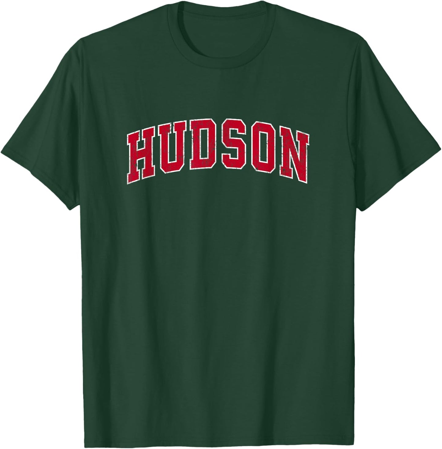 Hudson New Hampshire NH Vintage Sports Design Red Design T-Shirt - T-Shirt | Forest