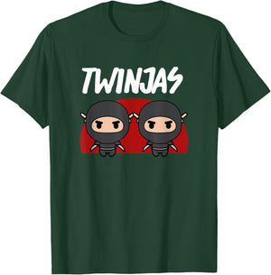Funny Twin Dad Fathers Day - Twin Daddy Twinjas T-Shirt - T-Shirt | Forest