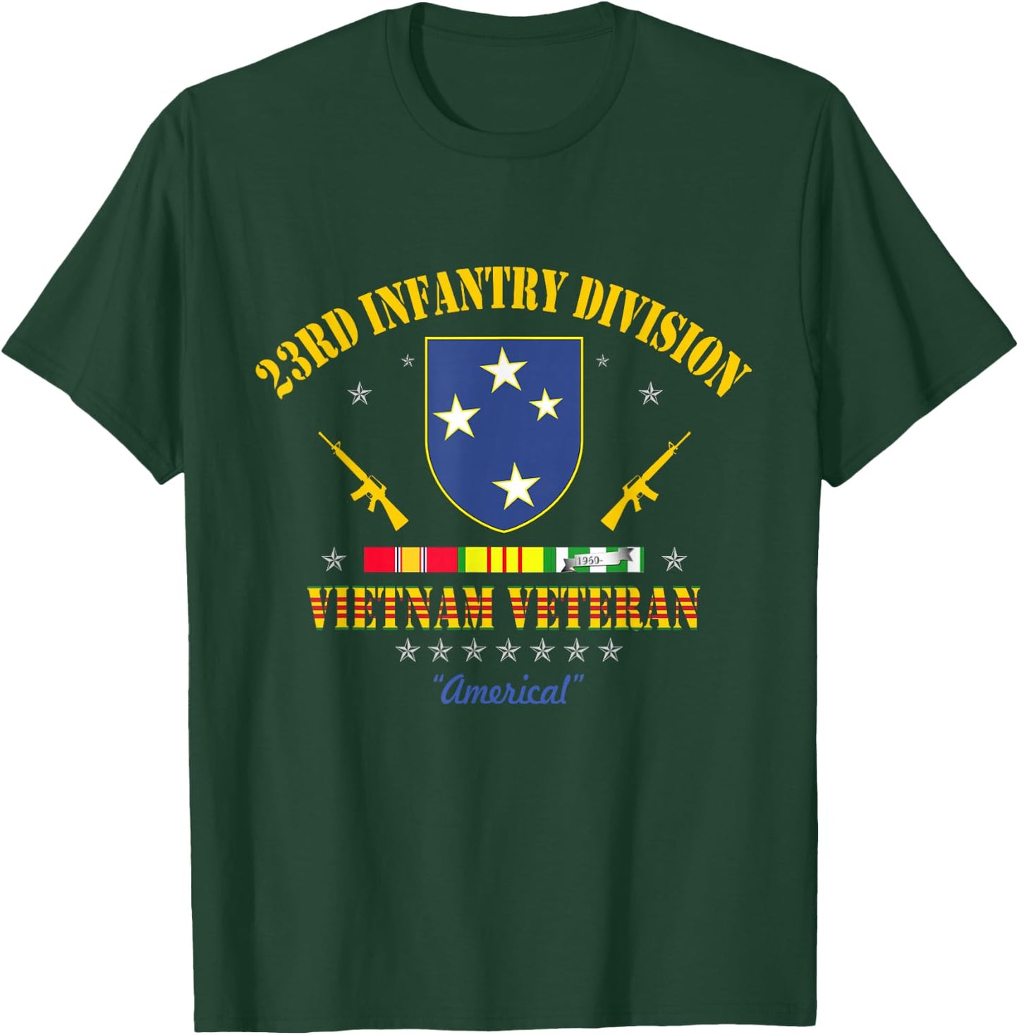 US Army 23rd Infantry Division Vietnam Veteran Gift T-Shirt - T-Shirt | Forest
