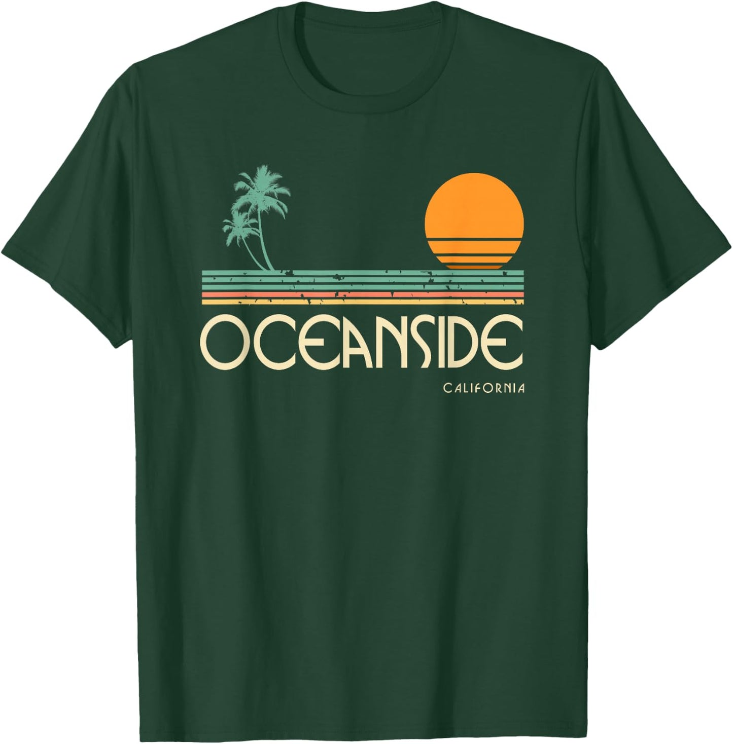 Vintage Oceanside California T-Shirt - T-Shirt | Forest