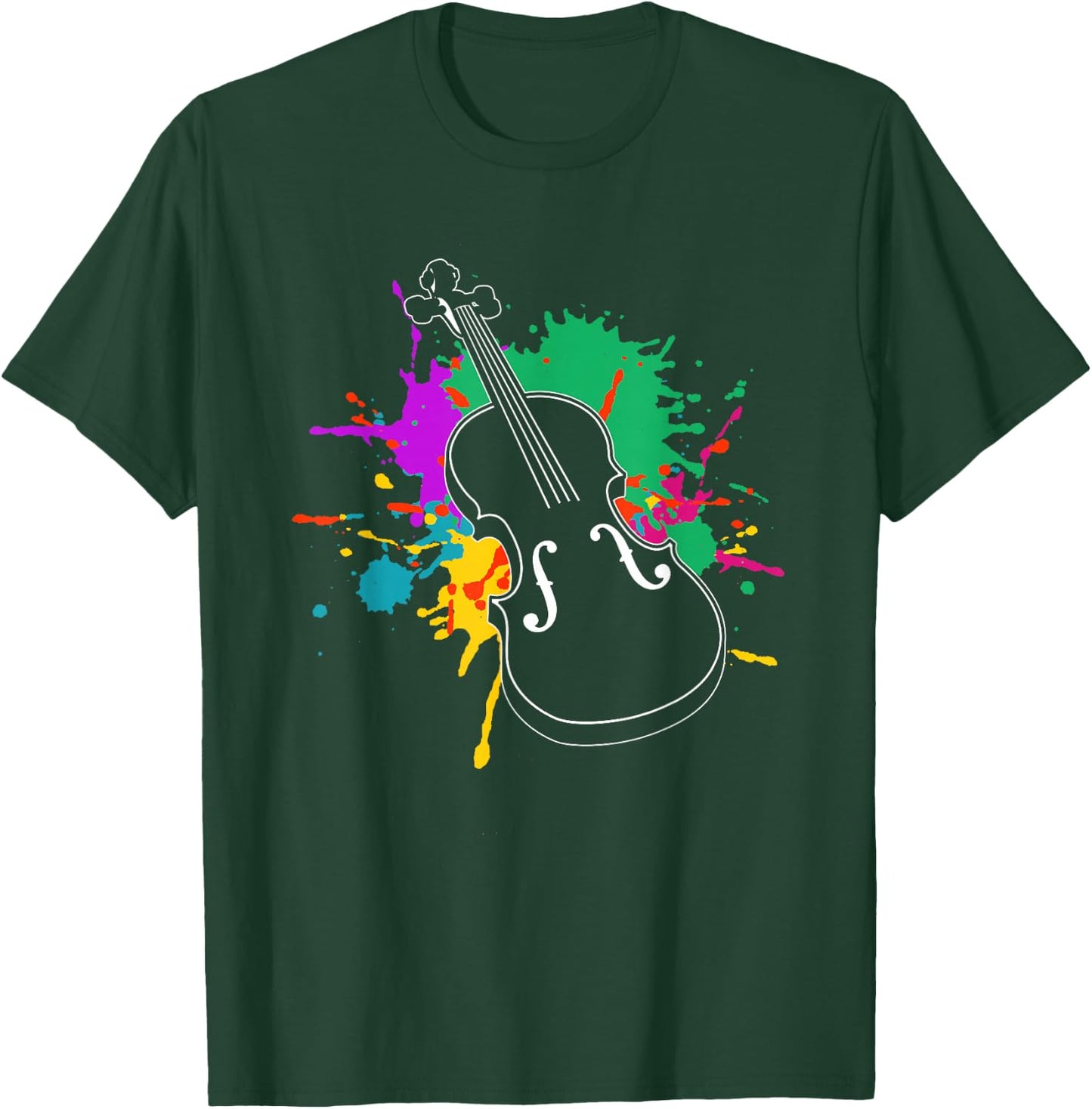 Colorful Violin Player Violinist Fiddle Instrument Musician T-Shirt - T-Shirt | Forest