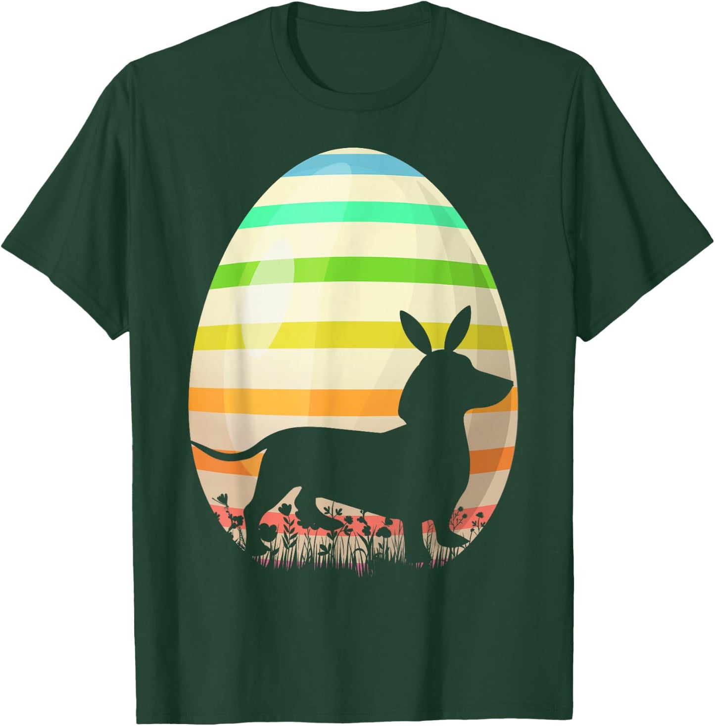 Funny Easter Egg Lover Vintage Style Dachshund Dog Easter Women Girls Kids T-Shirt - T-Shirt | Forest