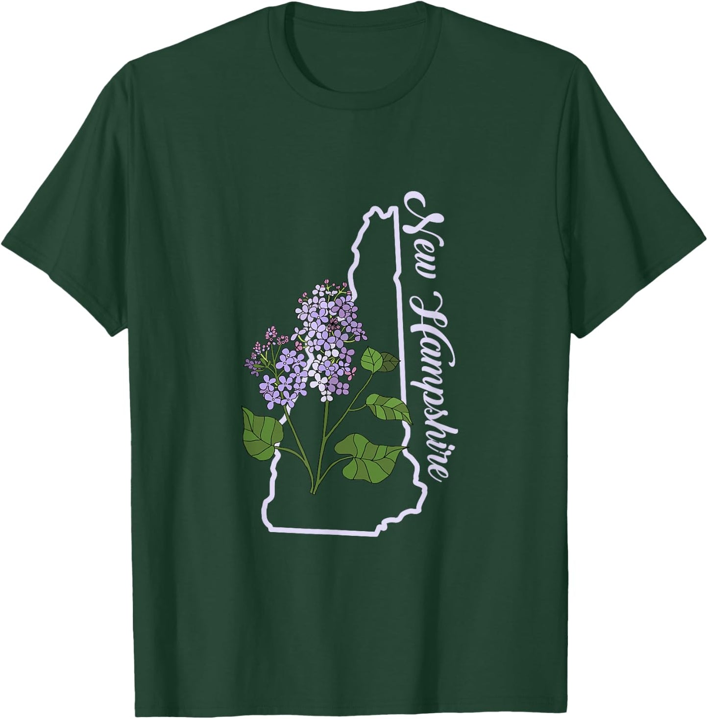 State of New Hampshire Purple Lilac Flower T-Shirt - T-Shirt | Forest