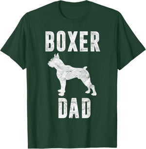 Vintage Boxer Dad Gift Dog Daddy Boxer Father Men Women Kids T-Shirt - T-Shirt | Forest