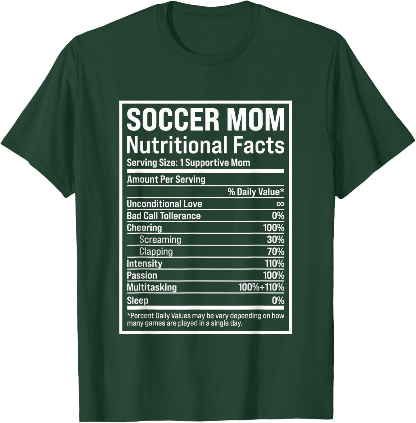 Soccer Mom Ball Mom Nutritional Facts Funny Mothers Day 2021 T-Shirt - T-Shirt | Forest