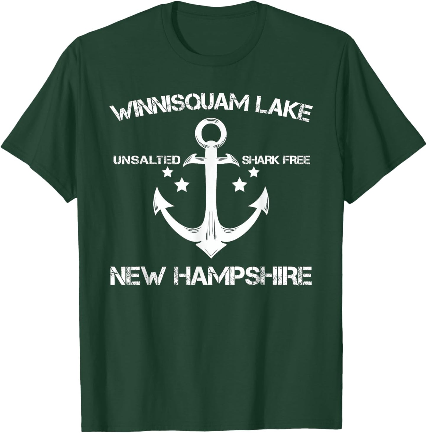 WINNISQUAM LAKE NEW HAMPSHIRE Funny Fishing Camping Gift T-Shirt - T-Shirt | Forest