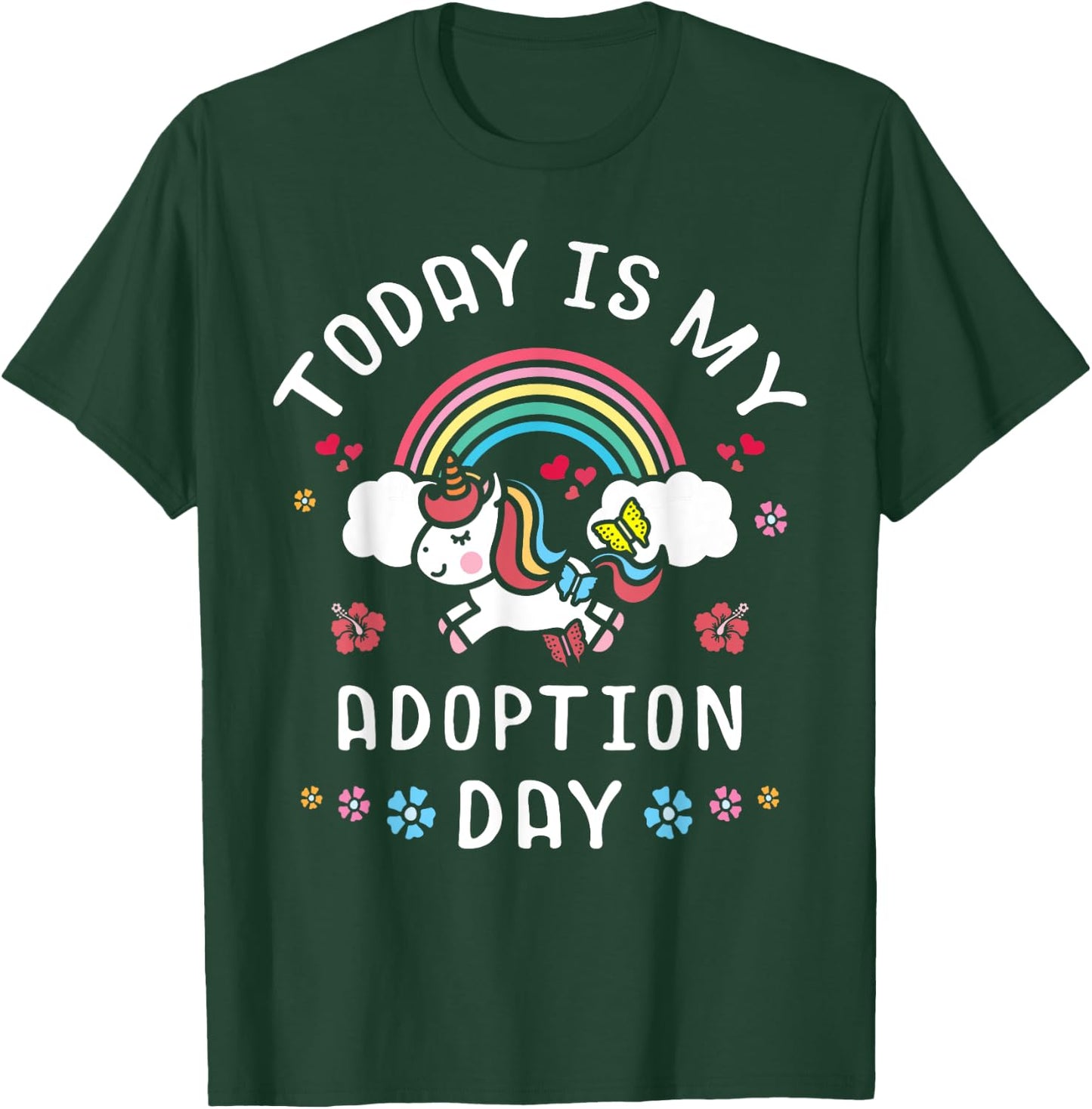 Today Is My Adoption Day Officially Adopted Magical Unicorn T-Shirt - T-Shirt | Forest