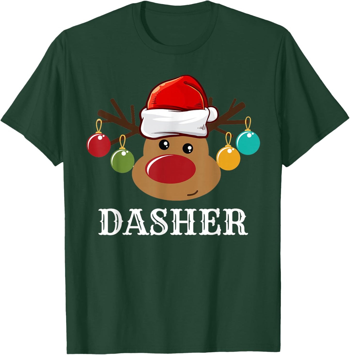 Santa Reindeer Dasher Xmas Group Costume T-Shirt - T-Shirt | Forest