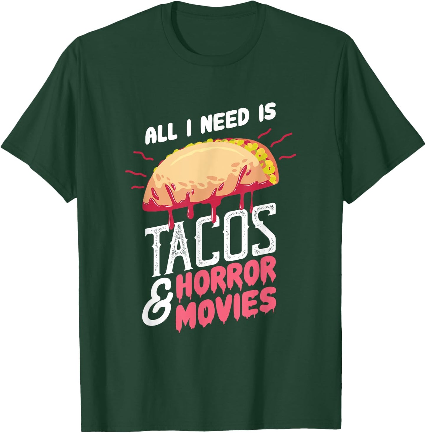 Halloween Party Gift A Horror Movie And Taco Fan T-Shirt - T-Shirt | Forest