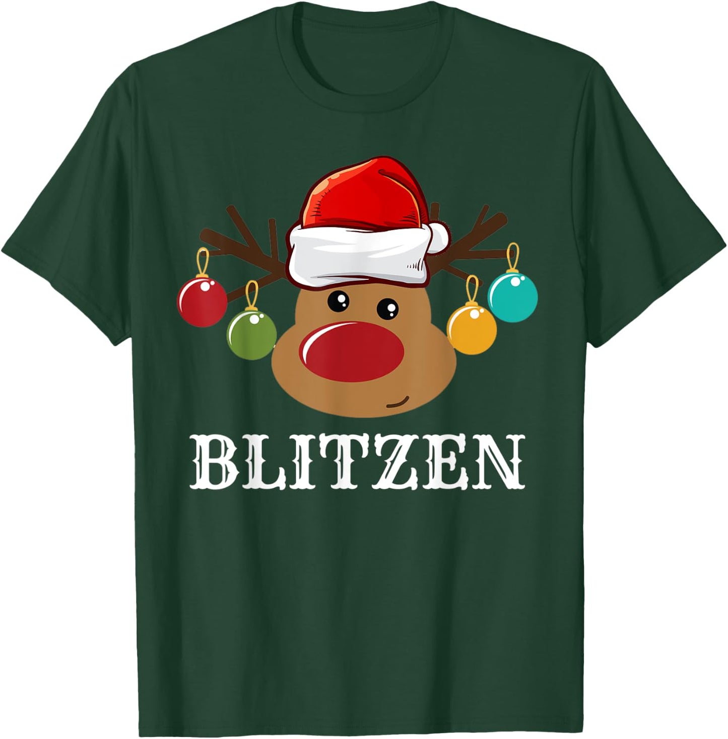 Santa Reindeer Blitzen Xmas Group Costume T-Shirt - T-Shirt | Forest