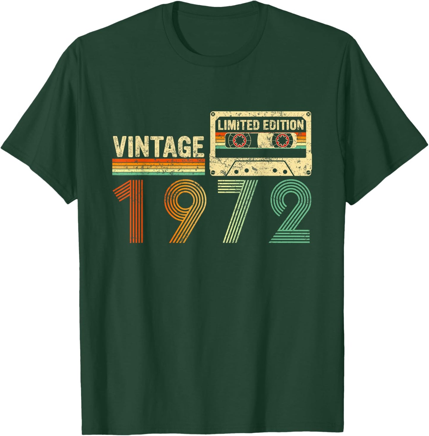 50 Year Old Gifts Vintage 1972 50th Birthday Cassette Tape T-Shirt - T-Shirt | Forest